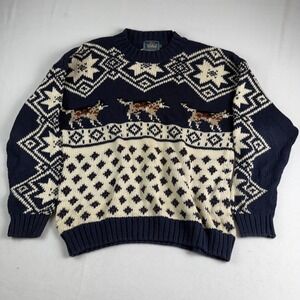 Woolrich Hand Knitted Winter Abstract
Geometric Vintage Crewneck Sweater Size L